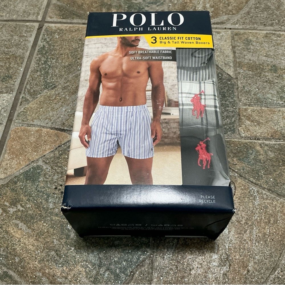 Ralph Lauren Blue and White Striped Boxers